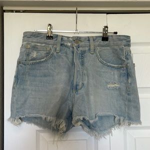Joes Jeans frayed denim shorts.